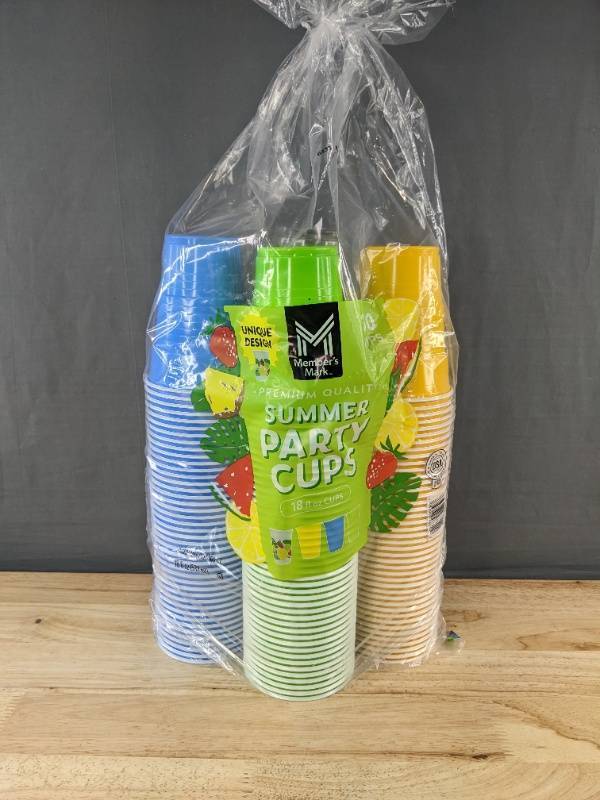 160 Members Mark Summer Party Cups, 18 oz - Brand New