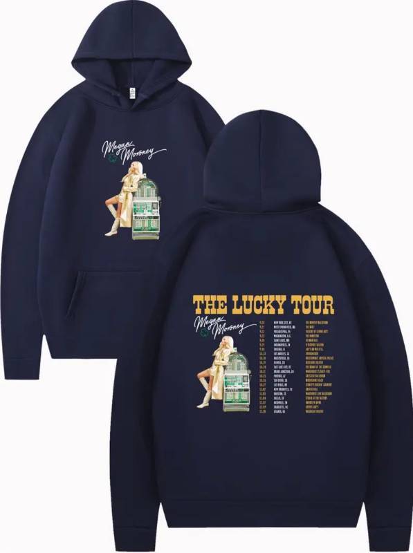 Megan Moroney The Lucky Tour Navy Blue Hooded Sweatshirt, Unisex XXL Hoodie, Runs Small - New