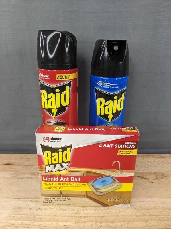 Raid Insect Control Lot Sprays and Ant Bait - Brand New