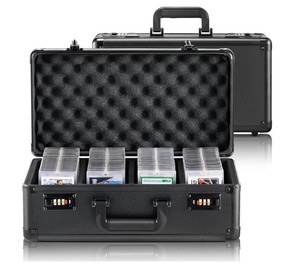 VEVOR Graded Card Coded Lock Storage Box 4 Slots and Foam Dividers - Great for Graded, Top Loaded, Loose and One Touch Cards - Brand New