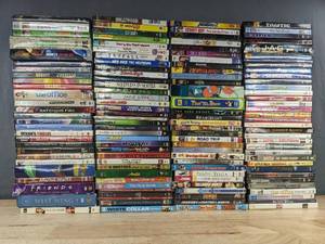 130 DVD Movie Collection Featuring Titles like Forrest Gump, Mary Poppins, The Office, West Wing, Hunger Games, Oceans 12, TMNT, Crash, 007 C