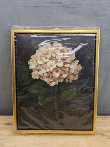 Canvas Flower Art Print in Gold Frame, 9 x 10.5 - Brand New