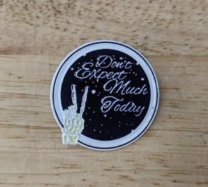 Dont Expect Much Today Enamel Pin - Brand New