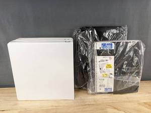 4 AmazonBasics D-Ring Binders White, Five Star 5-Subject Notebook, and 20 Hanging File Folders Black - Brand New