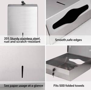 DOUKE Paper Towel Dispenser - Wall Mount, Touchless, CMultiTri-Fold, Lock, Silver - Brand New