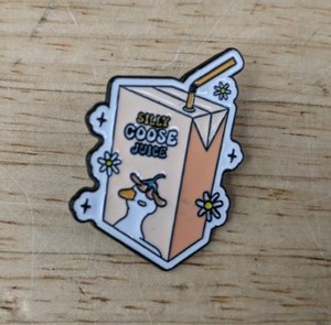 Silly Goose Juice Enamel Pin - Brand New