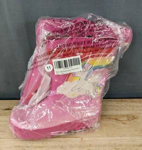 Pink Unicorn Print Rain Boots - Girls Size 11 - Brand New