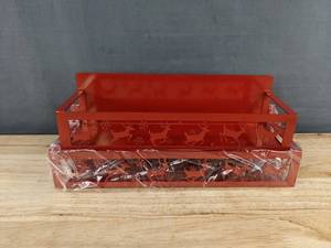 2 Beaver Magnetic Back Shelves - Red Reindeer Cutouts - Brand New