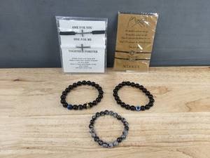 7 Bracelets Cross, Beaded, Etc. - Brand New