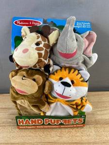 4 Melissa & Doug Zoo Friends Hand Puppets - Brand New