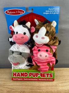 4 Melissa & Doug Farm Friends Hand Puppets - Brand New