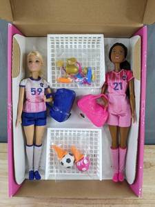 2 Barbie Soccer Dolls and Accessories - Brand New