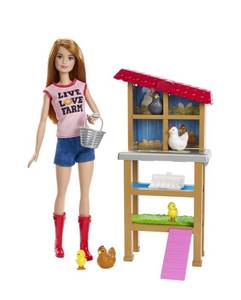 Barbie Live Love Farm Doll & Chicken Coop Playset - Brand New