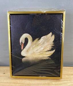 Swan Art - Framed Canvas Print - Brand New