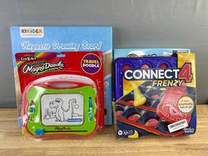 2 Magnetic Drawing Boards, Hasbro Connect 4 Frenzy & Trouble Bluey Board Games