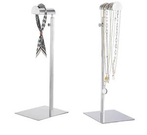 2 Pahosark Display Stands - 12 to 26 Inches Adjustable Height Silver - Brand New