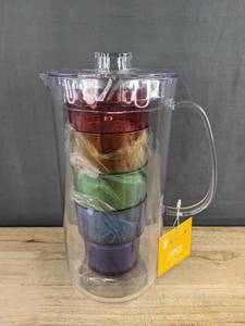 Celebrate Together 71 oz Pitcher & 4 Party Cups - Brand New