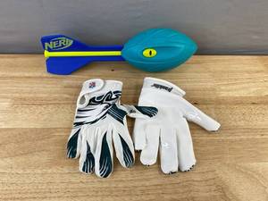 Nerf Vortex Aero Howler Football & NFL Philadelphia Eagles Youth Gloves - Brand New