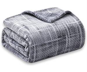 COOVA Cozy Soft Fleece Blanket Light Grey 50 x 60 - Brand New