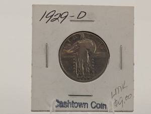 lot 7 image: 1929-D Standing Liberty Quarter - US 25c Coin