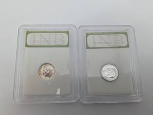 lot 11 image: 1962 And 1961 Proof 90% Silver Roosevelt Dimes