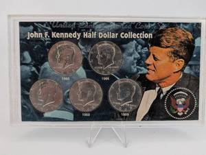 lot 14 image: Kennedy Half Dollars Collection (Lot of 5) 1965-1969 90% and 40% Silver