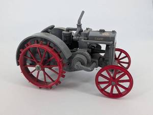 Case Tractor Toy - Vintage Metal Farm Tractor With Red Spoked Wheels