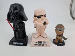 lot 91 image: Darth Vader, Stormtrooper & Chewbacca Figures