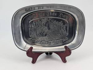 lot 109 image: Leonard Duratale Bread Plate - Give Us This Day Our Daily Bread