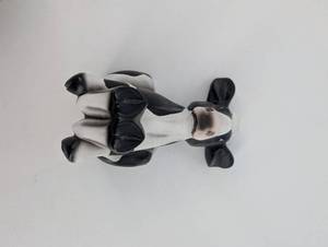 lot 138 image: Holstein Cow Ceramic Figurine - Black & White Farm Animal, Made in China