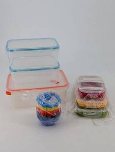 lot 187 image: 51272 Square Collapsible Food Container Set with Lids - Made in China