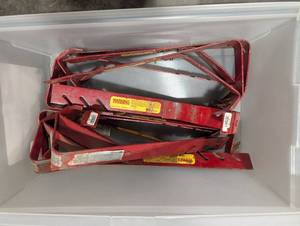 lot 216 image: Red Metal Scaffold Frame Components - Folding Braces, Used