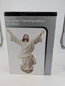 lot 234 image: Porcelain Transfiguration of Jesus Figurine - Collectible with Original Box