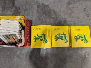 Green Magazine John Deere Enthusiasts - 3 Yellow Boxes & Binder of Vintage Issues
