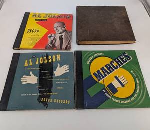 Al Jolson Decca 78 RPM Records (Lot of 3) - Jolson Albums & Columbia Marches
