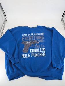 Cordless Hole Puncher Graphic Sweatshirt 4XL - Blue
