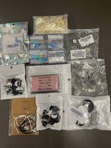 lot 20 image: Assorted Jewelry Findings & Charms Kit - Filigree Discs, Chains & Earring Parts