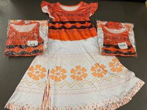 lot 23 image: 3 X Sukyfecde Princess Dress - Size 7-8 - Orange