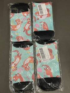 lot 42 image: Flamingo Print Turquoise Socks (Lot of 4)