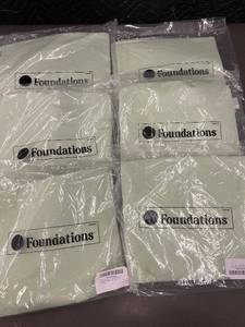 lot 46 image: Foundations SafeFit Mint Elastic Fitted Crib Sheets 38 x 24 x 4, 6-Pack