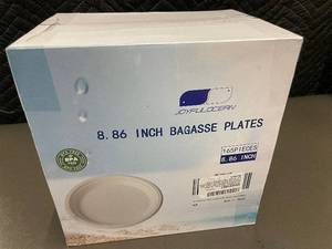 lot 103 image: Joyful Ocean 165-Pieces 8.86-Inch Bagasse Plates