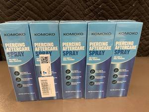 lot 126 image: KOMOKO Piercing Aftercare Spray - Body & Oral Piercings - 5-Pack