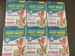 lot 140 image: Original Derma Beauty Soothing & Hydrating Foot Mask - 12-Pack (Lot of 12)