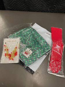 lot 155 image: Fashion Jewelry Necklace & Earrings Set - Gold Tone with Red Beads (New)