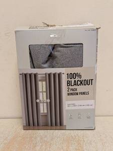 lot 28 image: 100% BLACKOUT 2 PK WINDOW PANELS
