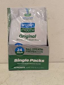 lot 77 image: NEW SMART MOUTH ORIGINAL ZINC ACTIVATED BREATH RINSE 10PK