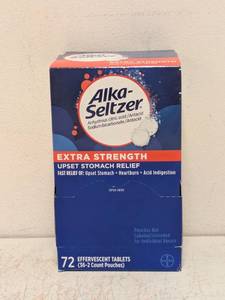 lot 89 image: NEW ALKA SELTZER EXTRA STRENGTH 72PK