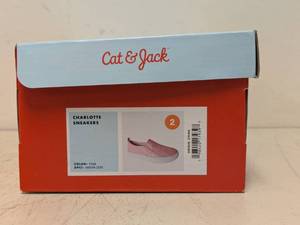 lot 142 image: NEW CAT & JACK KIDS CHARLOTTE SNEAKERS SIZE 2 PINK