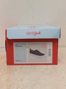 lot 146 image: NEW CAT & JACK KIDS JETT SNEAKERS SIZE 4 BLUE