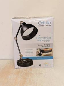 lot 195 image: NEW OTTLITE WIRELESS CHARGING LED DESK LAMP